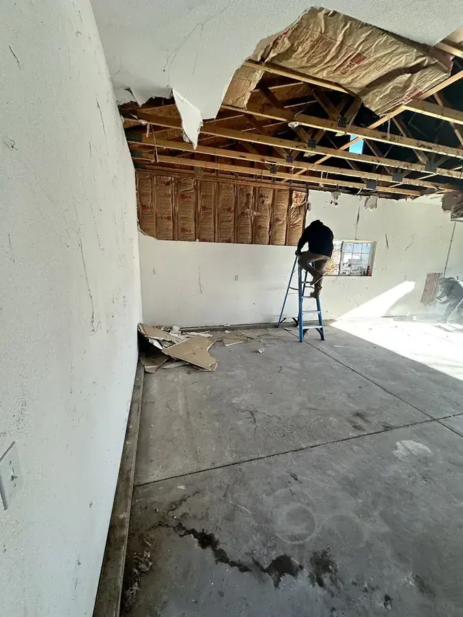Standing water extracted from a tile floor in a Peoria, AZ home