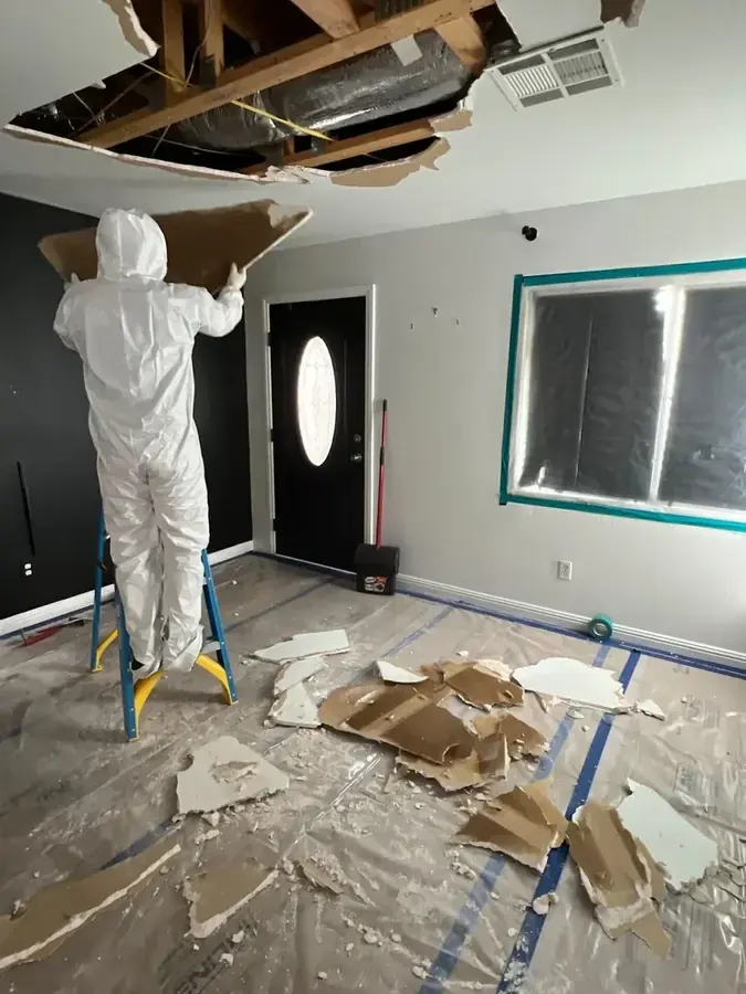 Ceiling leak water damage in a Peoria, AZ home