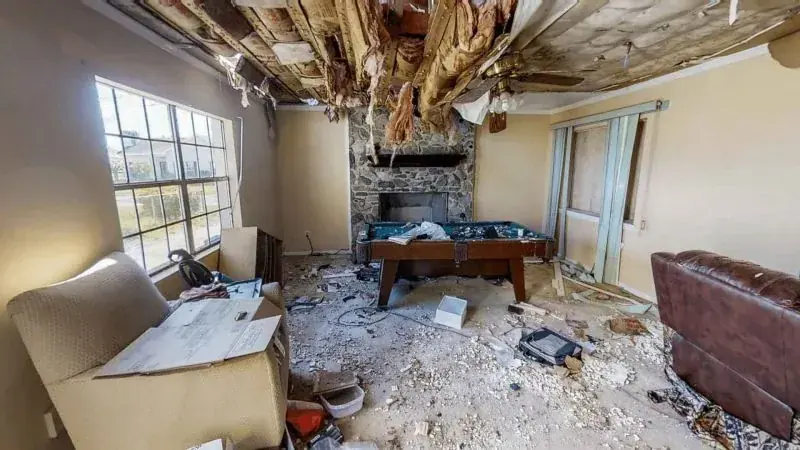 Roof and storm leak water damage in a Peoria, AZ home